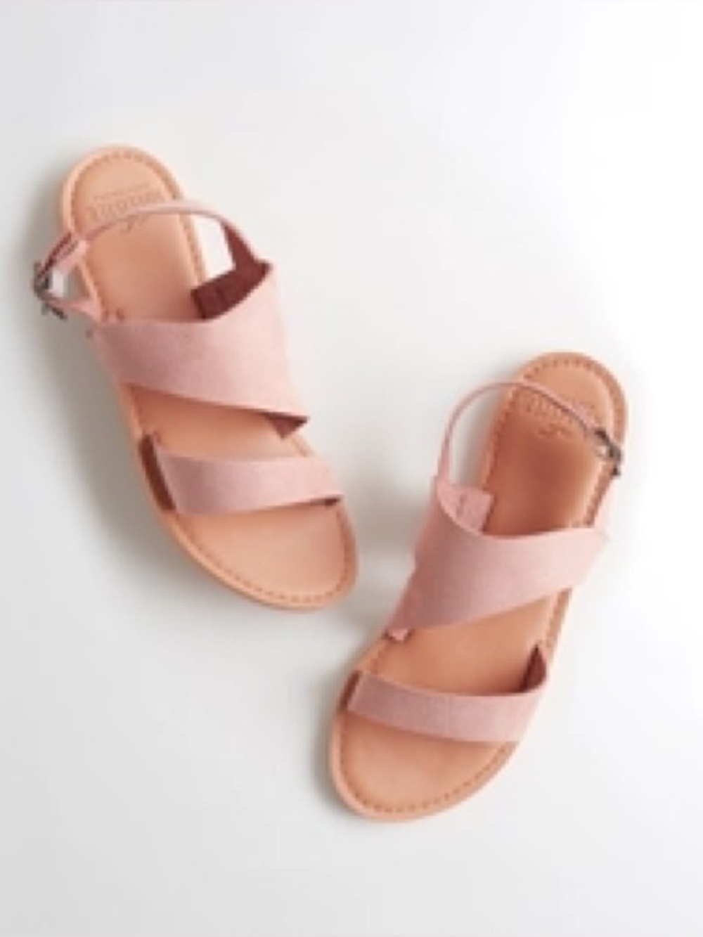 Hollister - Women’s Blush Pink Strappy Suede Sandals - Large